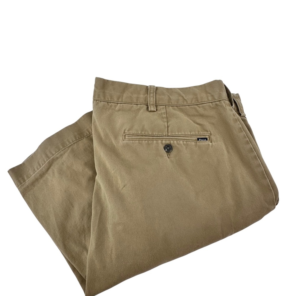 Polo Ralph Lauren Mens 42T Khaki Chino Shorts Tan Cotton Tall Long 42L Solid